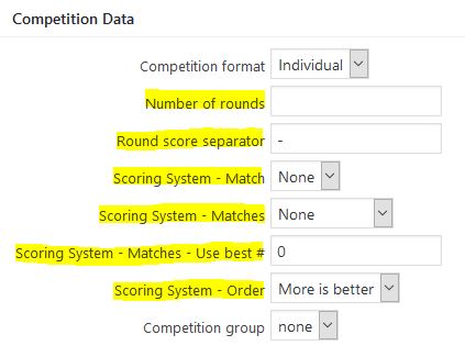 individual scoring competition rounds match per number